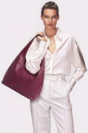 SARA CALFSKIN BAG - BURGUNDY