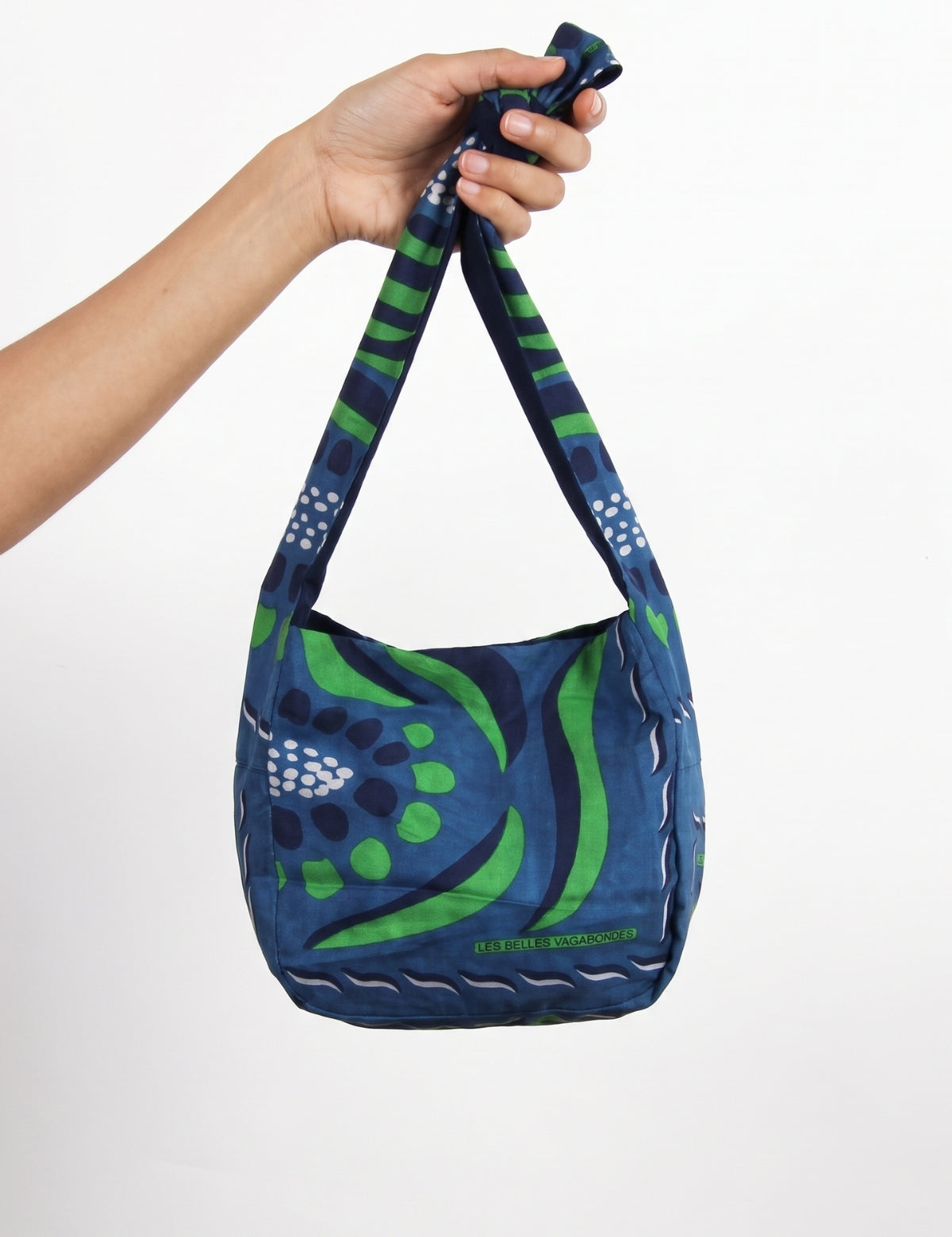 Borsa Bobby in seta - Forget-Me-Not verde, tenuta a mano | Da Simo