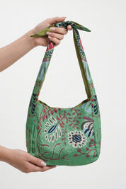 Borsa Bobby in seta - Marushka verde, tenuta a mano | Da Simo