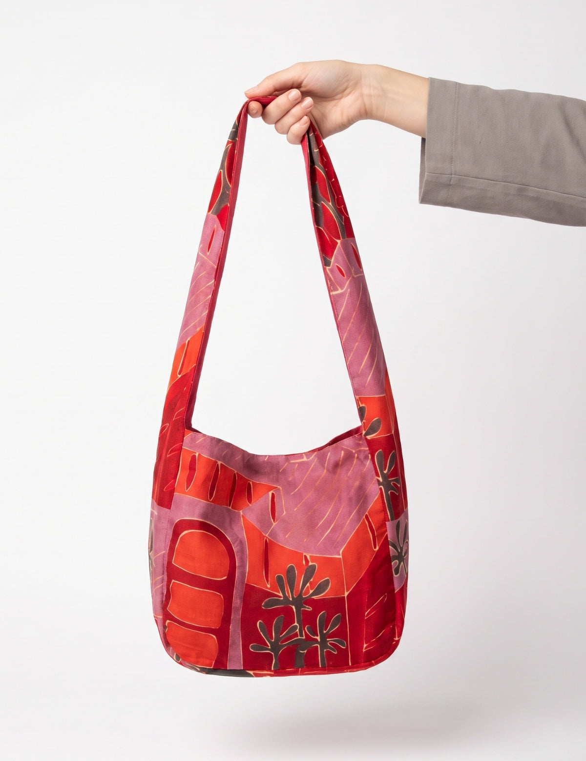 Borsa Bobby in seta - Medina rosso, tenuta a mano | Da Simo