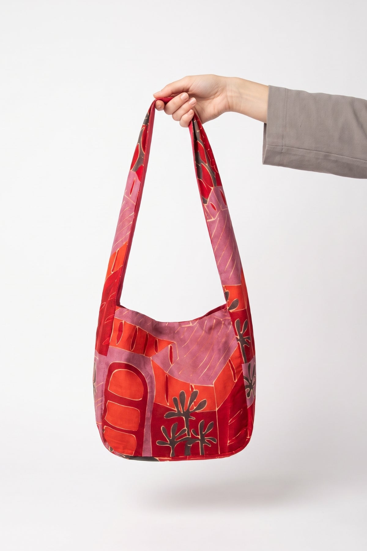 Borsa Bobby in seta - Medina rosso, tenuta a mano | Da Simo