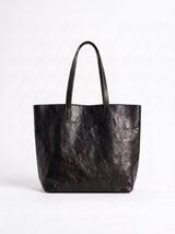 ARIANNA LEATHER TOTE - BLACK