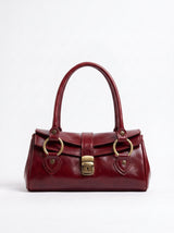BORSA BAGUETTE IN CUOIO - ROSSO