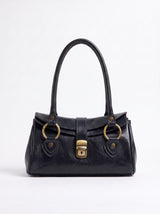BORSA BAGUETTE IN CUOIO - BLU