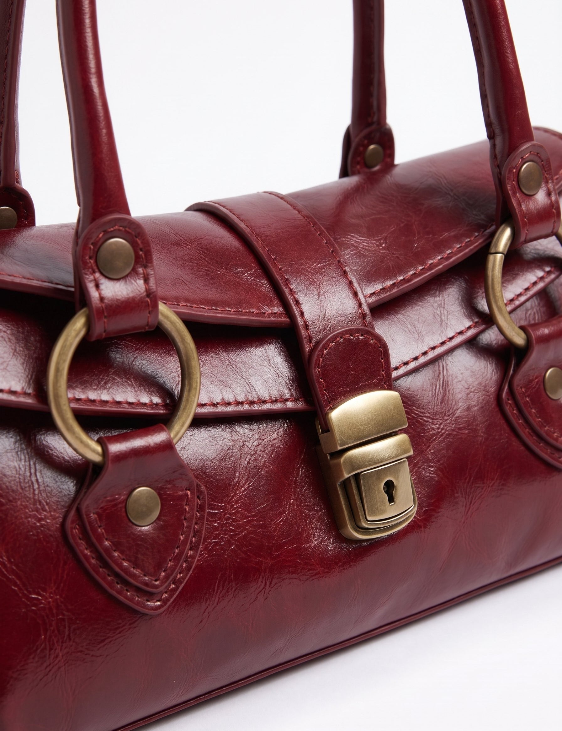 Borsa Baguette in cuoio - Rosso | Da Simo