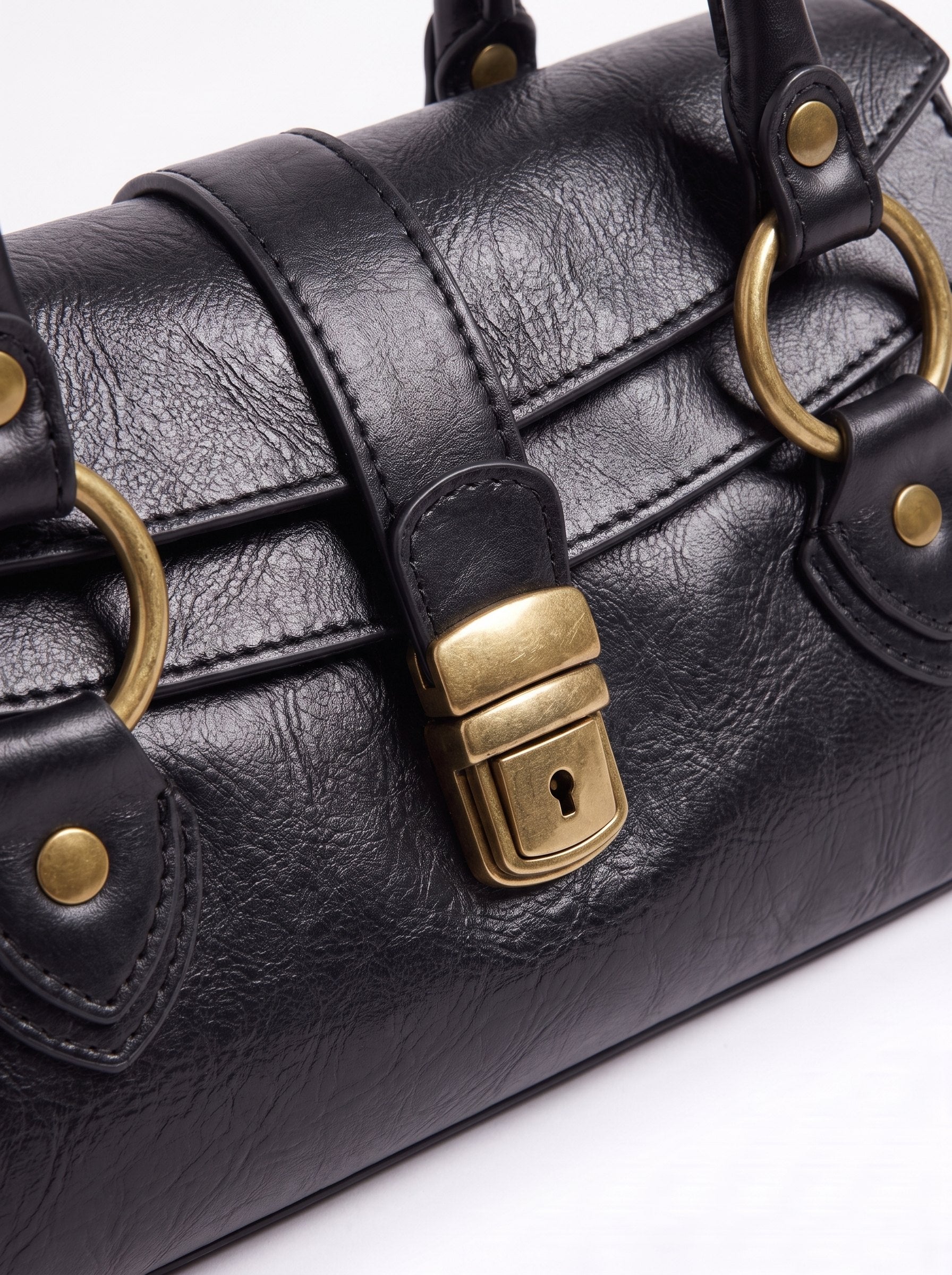 Borsa Baguette in cuoio - Nero | Da Simo