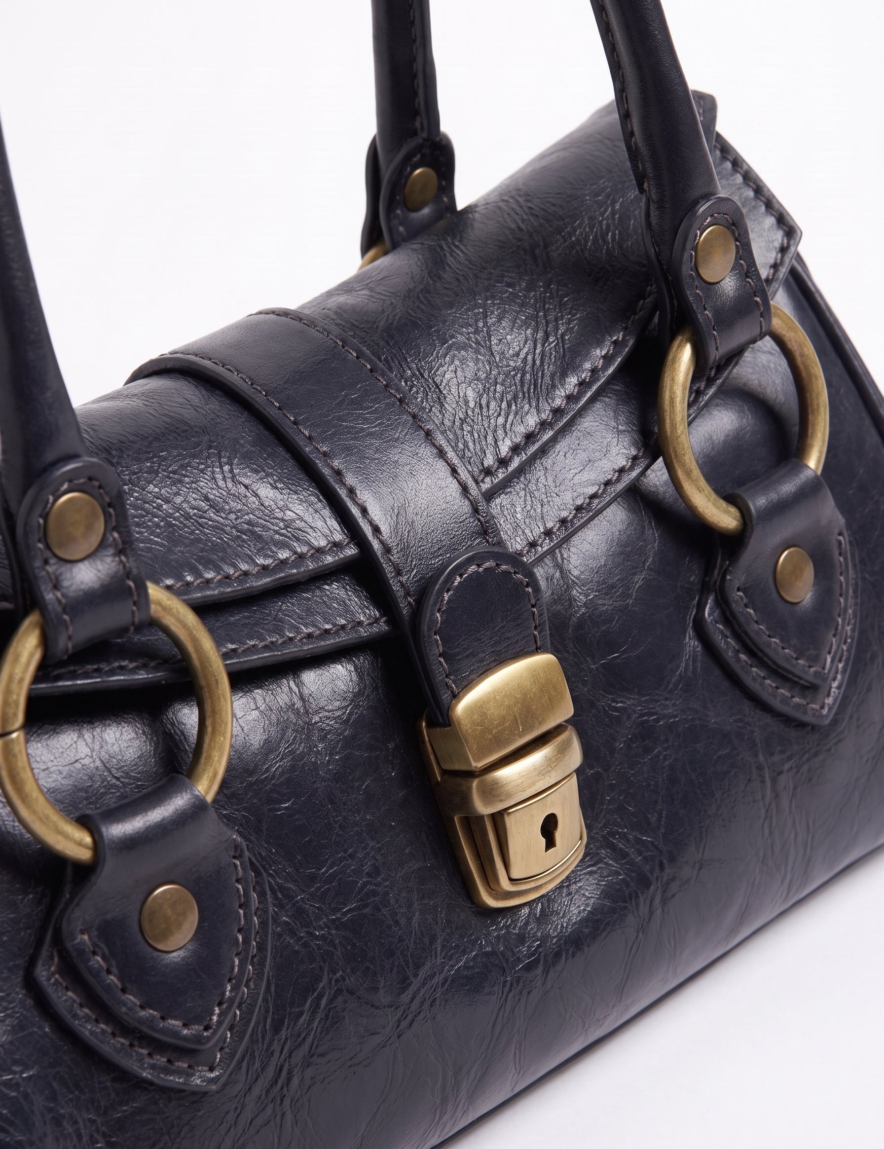 Borsa Baguette in cuoio - Blu | Da Simo