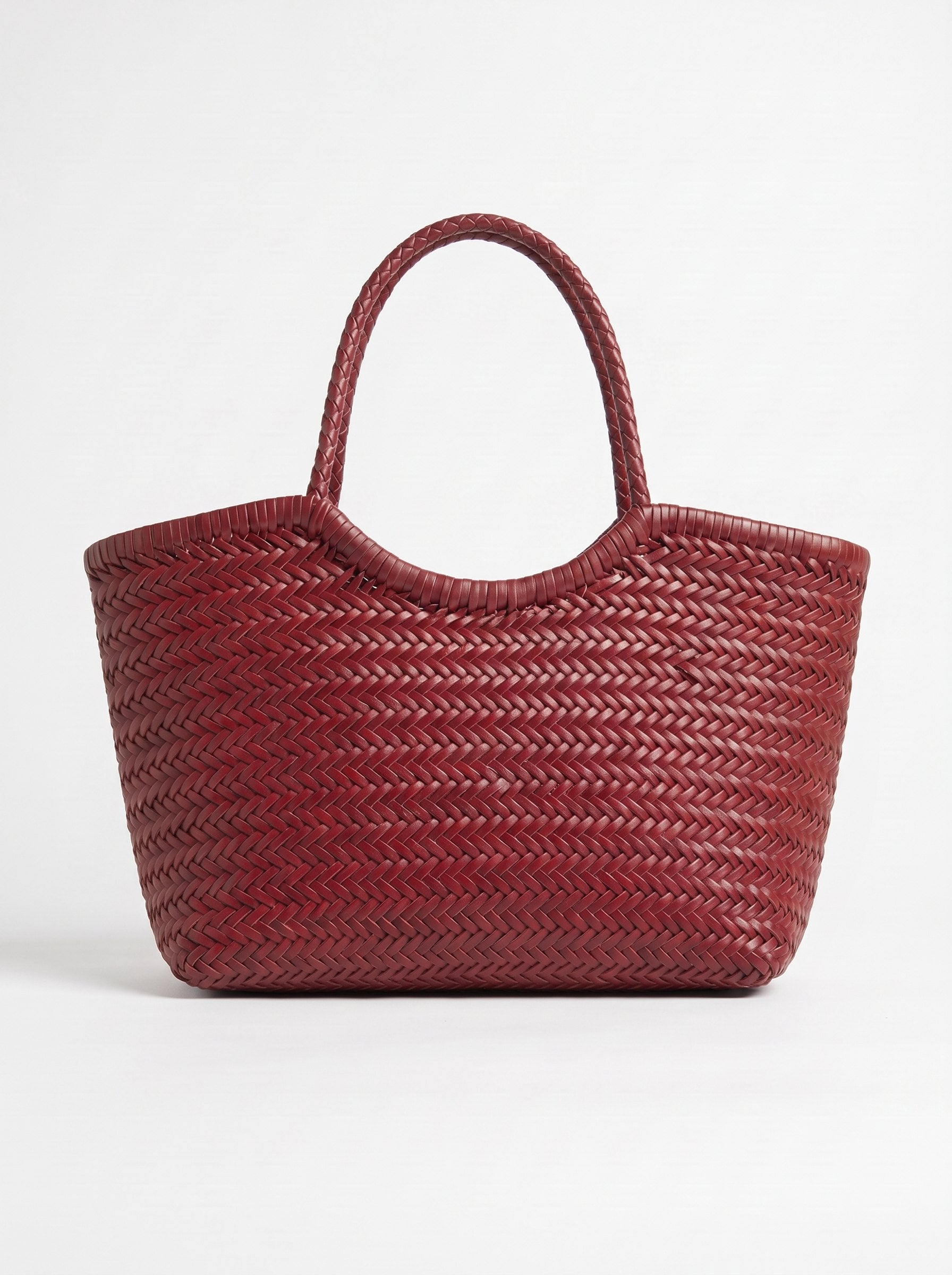 Borsa Paloma grande in cuoio lavato e intrecciato - Bordeaux | Da Simo