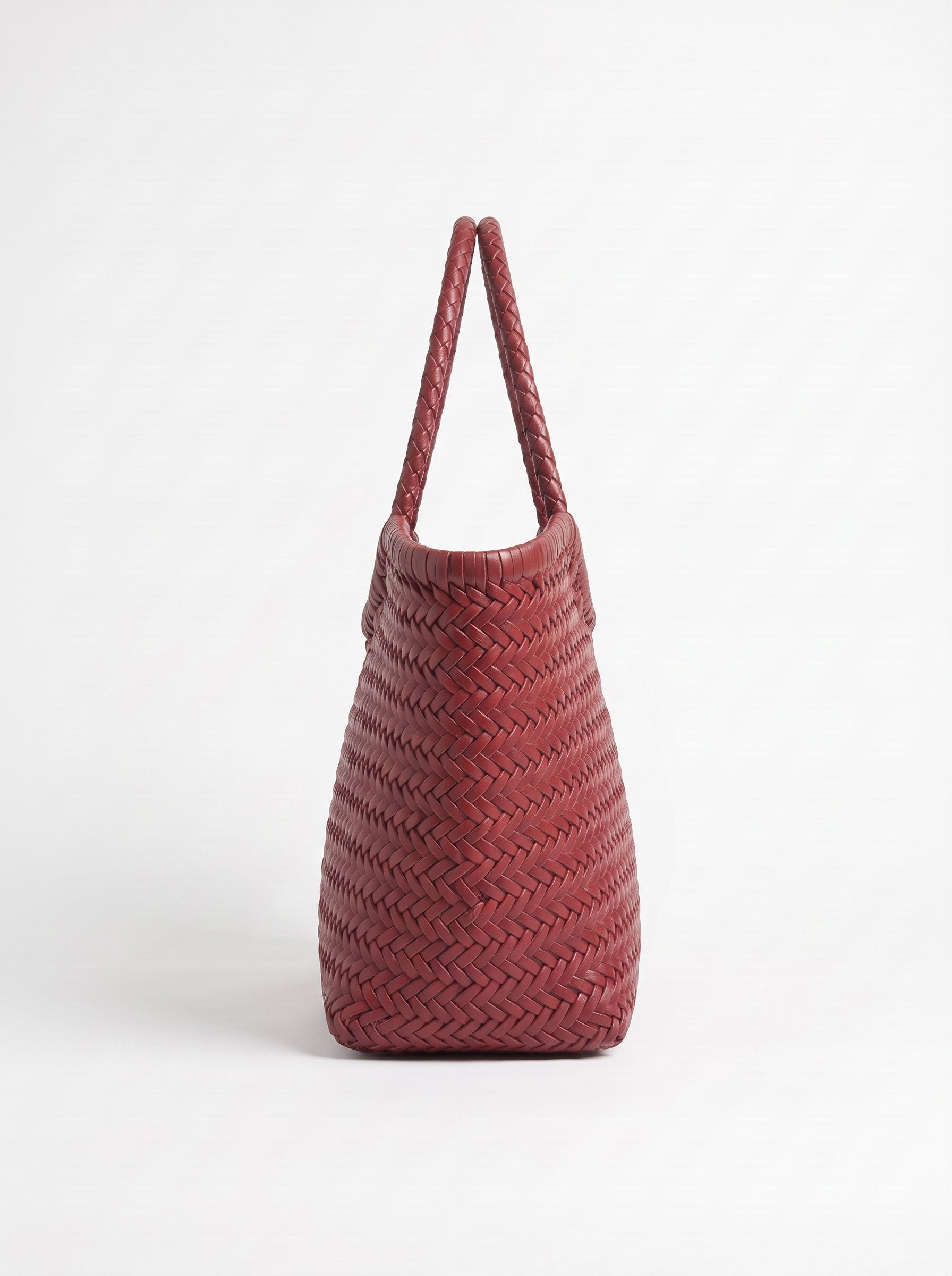 Borsa Paloma grande in cuoio lavato e intrecciato - Bordeaux | Da Simo