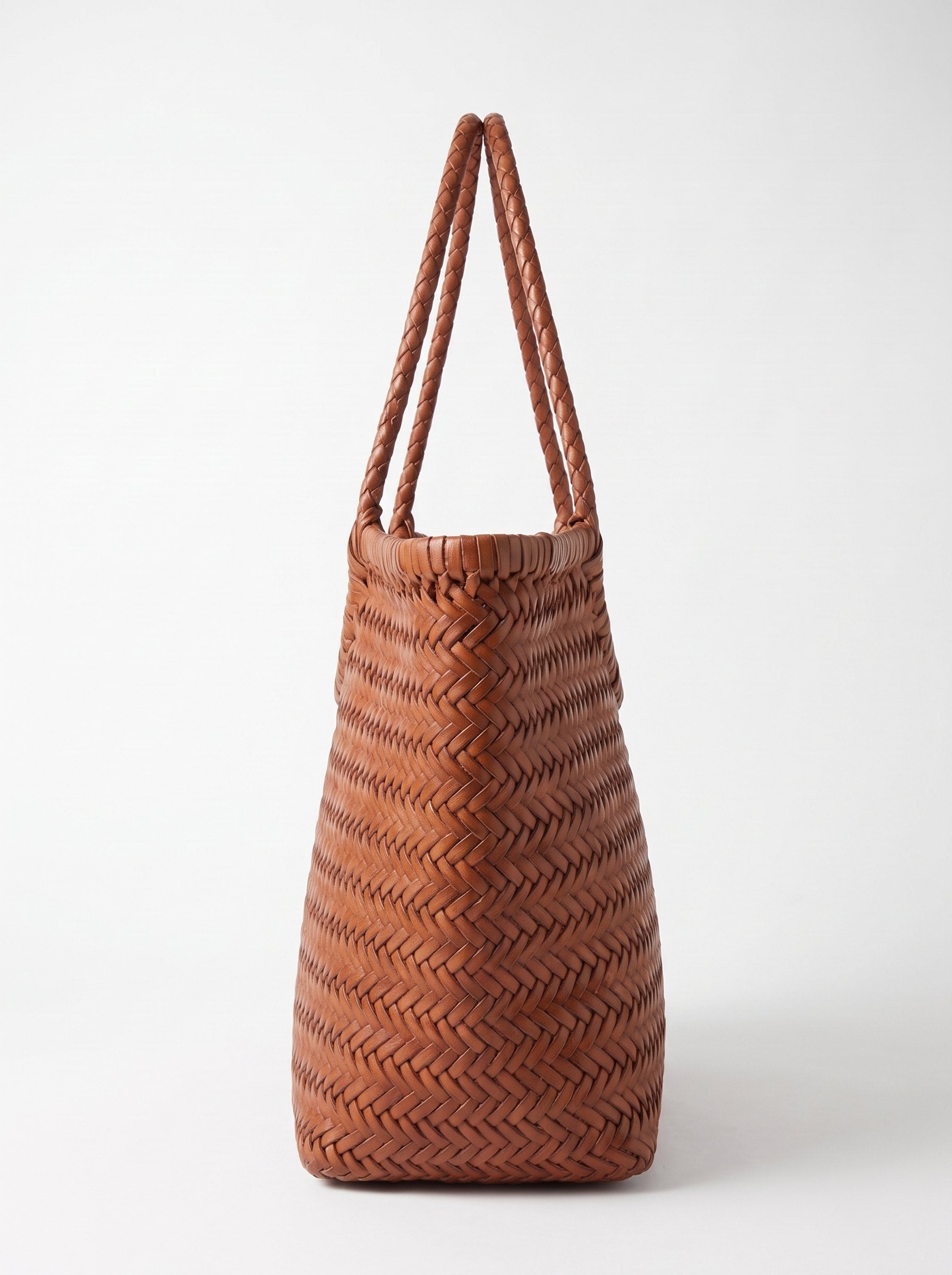 Borsa Paloma grande in cuoio lavato e intrecciato - Cuoio | Da Simo