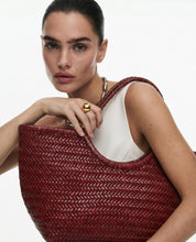 Borsa Paloma grande in cuoio lavato e intrecciato - Bordeaux | Da Simo