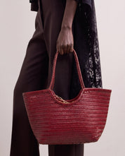 Borsa Paloma grande in cuoio lavato e intrecciato - Bordeaux | Da Simo