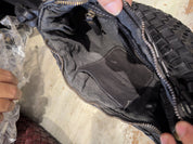 Borsa Trilly in cuoio lavato e intrecciato - Nero | Da Simo
