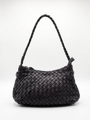Borsa Trilly in cuoio lavato e intrecciato - Nero | Da Simo