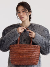 BORSA PALOMA MEDIA IN CUOIO LAVATO E INTRECCIATO - CUOIO
