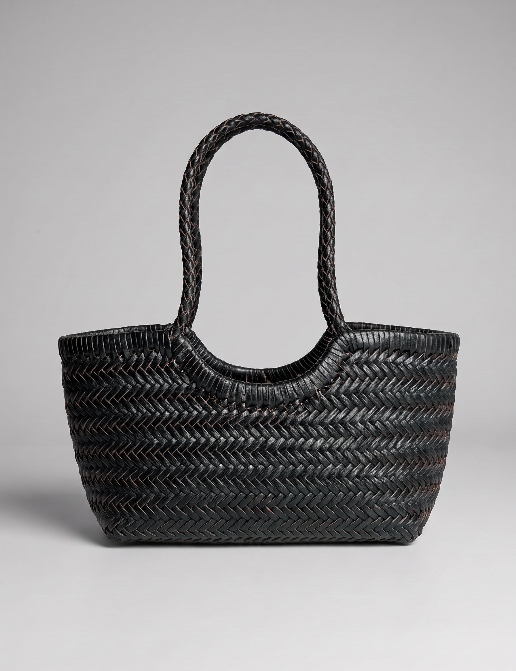 Borsa Paloma piccola in cuoio lavato e intrecciato - Verde scuro | Da Simo