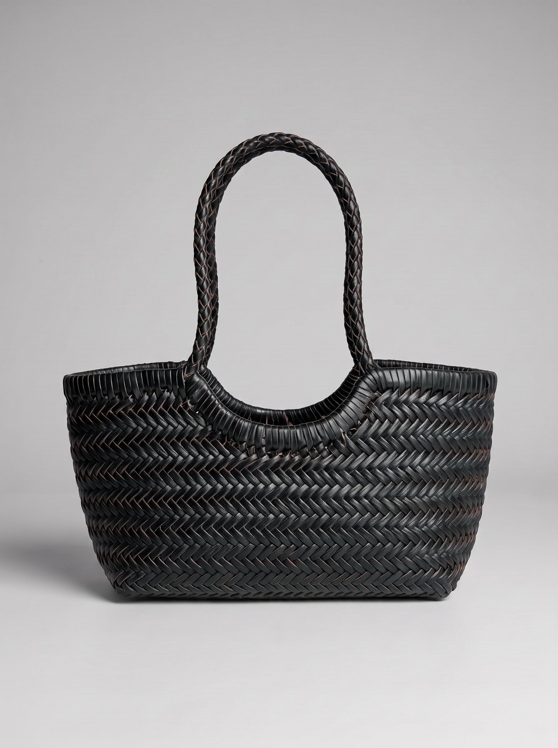 Borsa Paloma piccola in cuoio lavato e intrecciato - Verde scuro | Da Simo