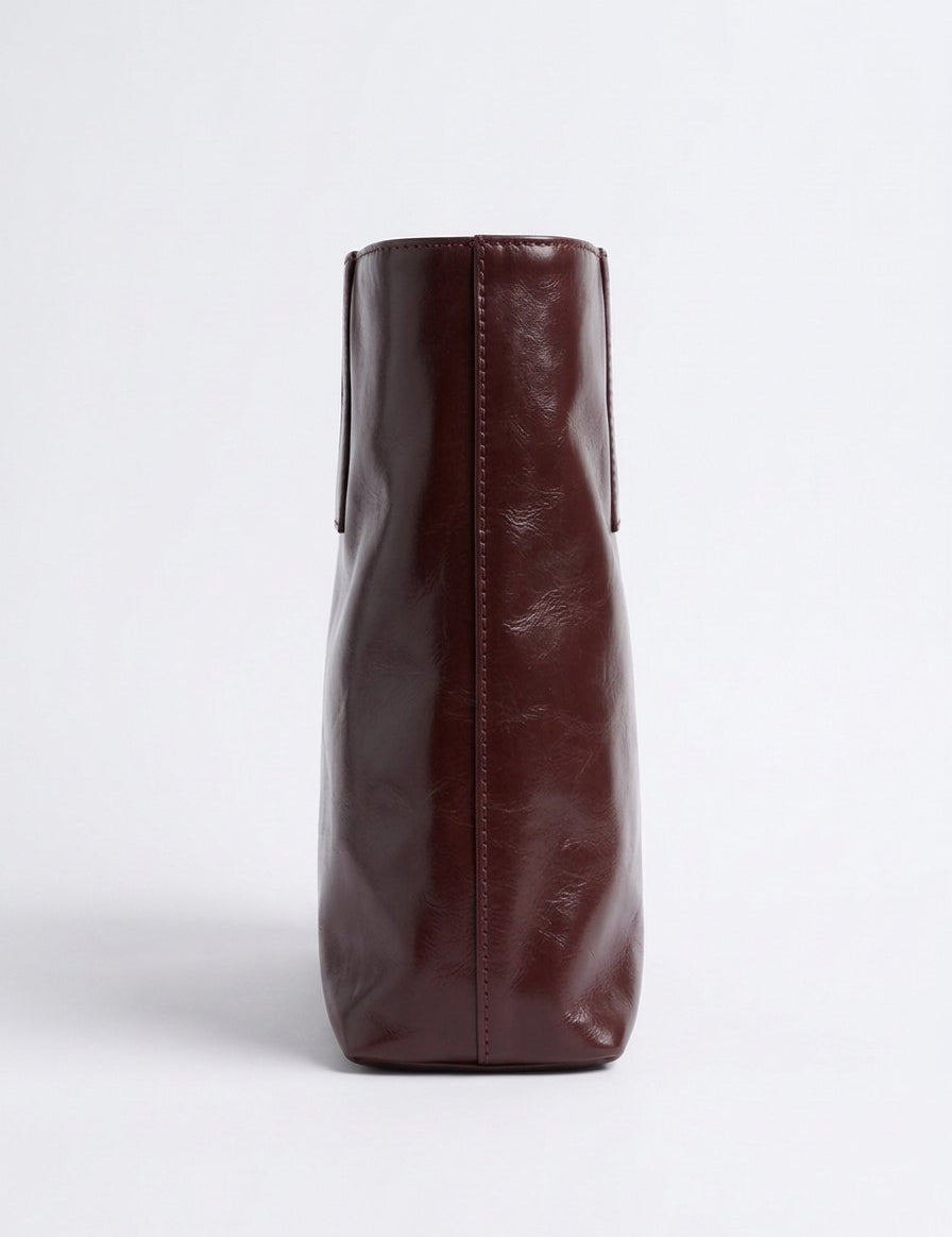 Borsa Patty in cuoio - Vino | Da Simo