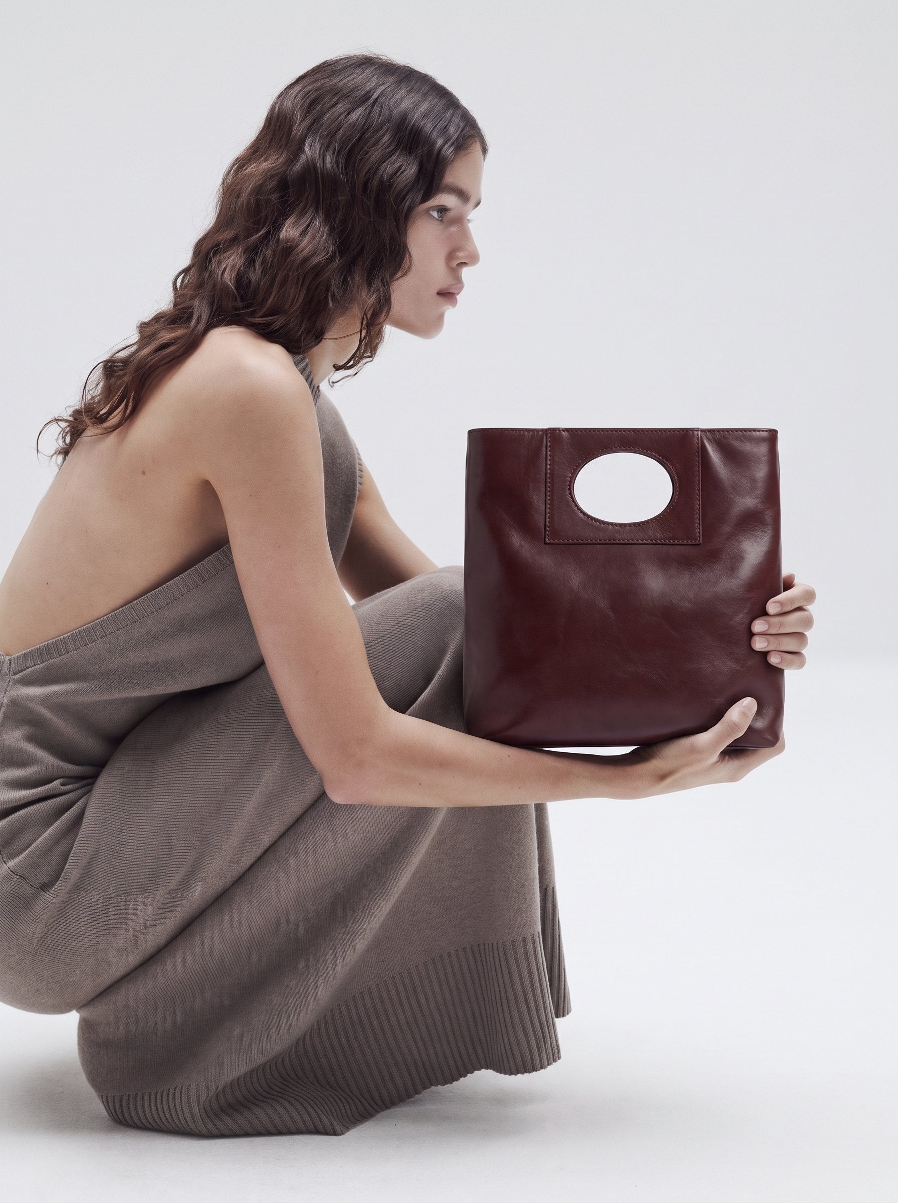 Borsa Patty in cuoio - Vino | Da Simo
