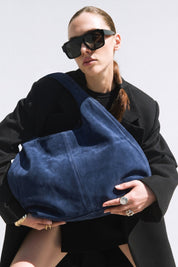 Borsa Sara in camoscio - Blu | Da Simo