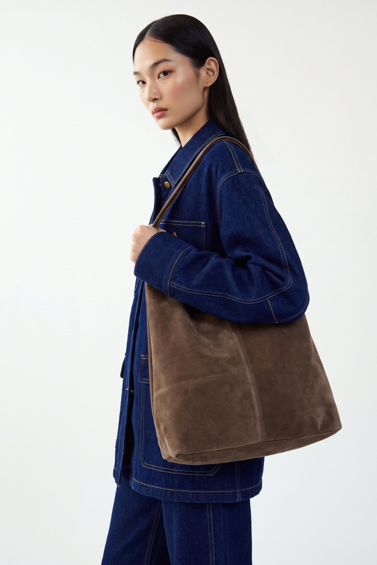 Borsa Sara in camoscio - Taupe | Da Simo