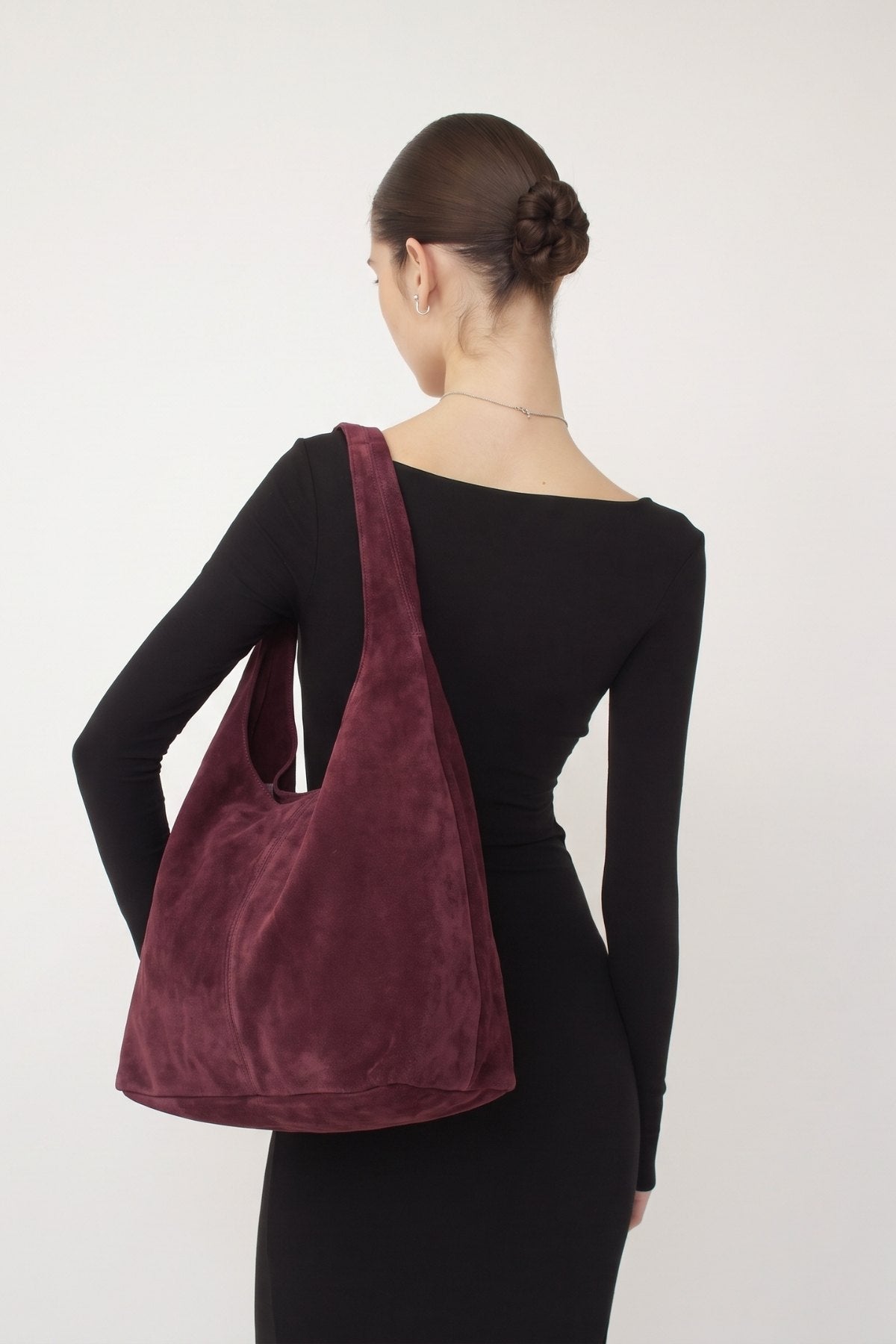 Borsa Sara in camoscio - Bordeaux | Da Simo