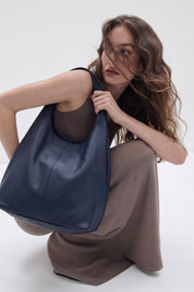 Shopper Sara in vitello - Blu | Da Simo
