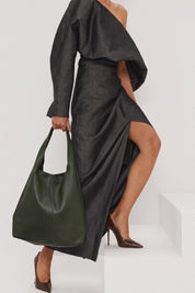 Shopper Sara in vitello - Verde bottiglia | Da Simo