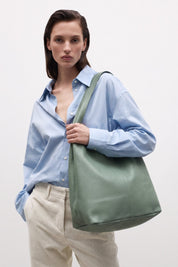 Shopper Sara in vitello - Verde salvia | Da Simo