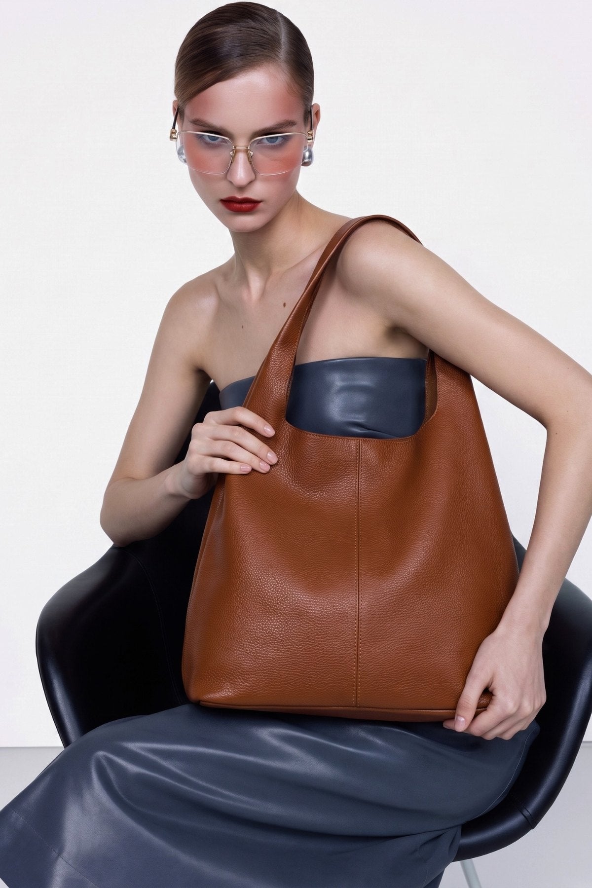 Shopper Sara in vitello - Cuoio | Da Simo