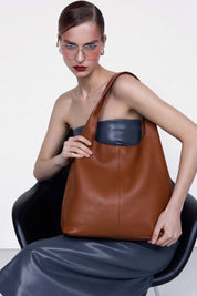 Shopper Sara in vitello - Cuoio | Da Simo