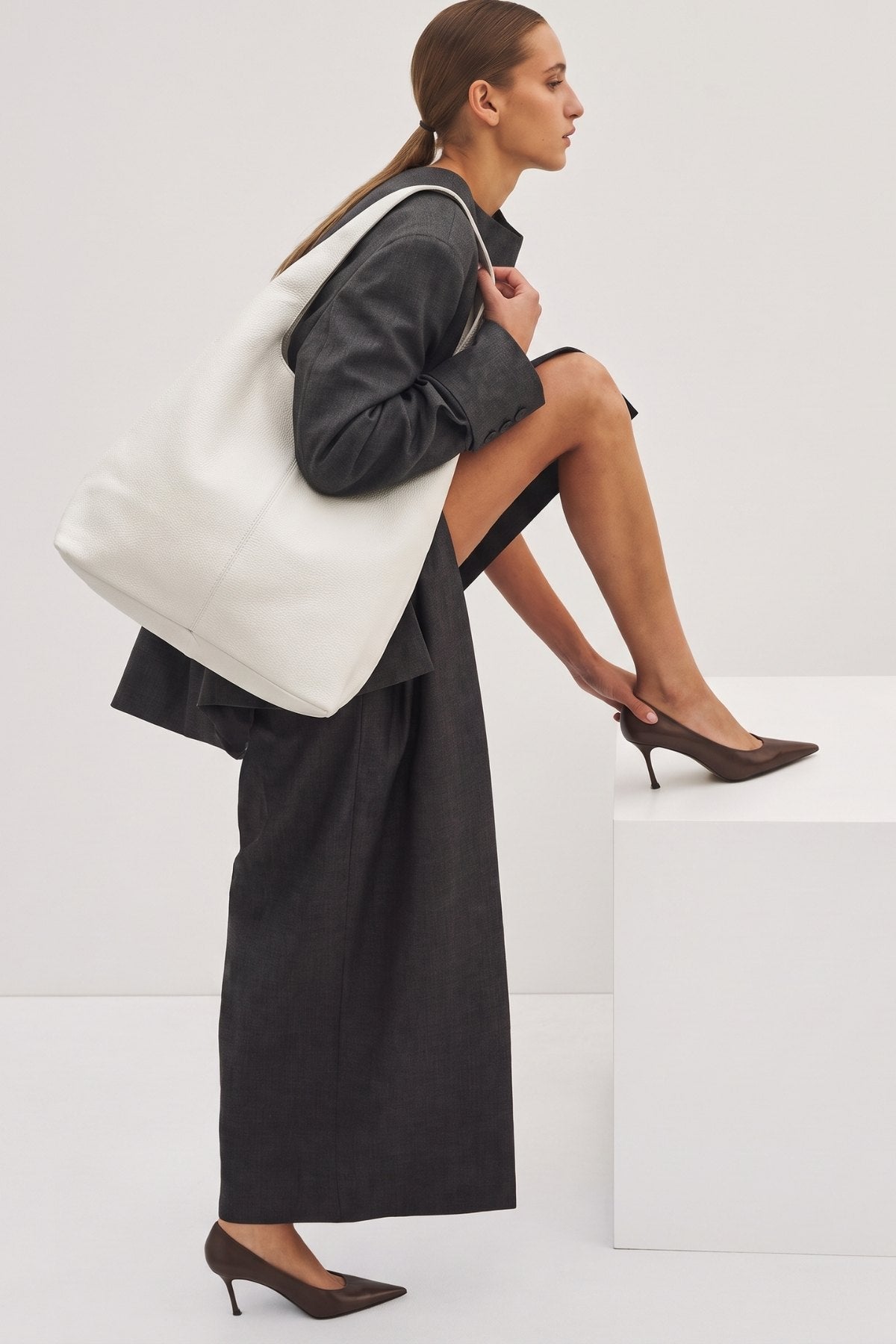 Shopper Sara in vitello - Bianco | Da Simo