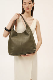 Shopper Sara in vitello - Verde oliva | Da Simo